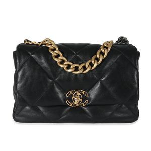 Chanel Black Quilted Lambskin Large Chanel 19 Flap Bag